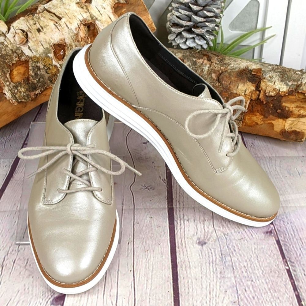 Cole Haan Original Grand Plain Toe Oxford In Argento Metallic